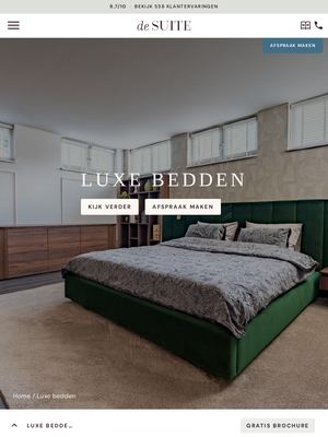 Live pagina op desuite.nl: Luxe