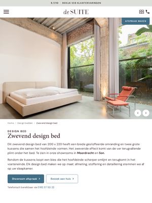 Live pagina op desuite.nl: Zwevend design bed