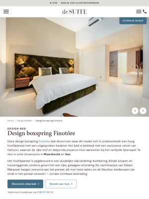 Live pagina op desuite.nl: Boxspring finotore
