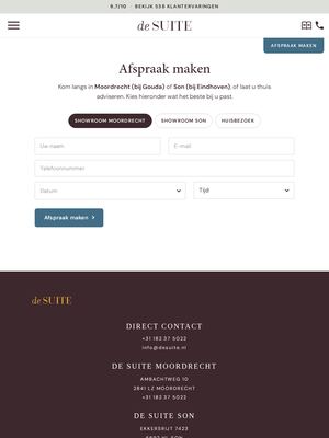 Live pagina op desuite.nl: Afspraak