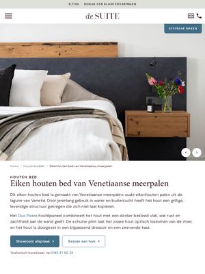 Live pagina op desuite.nl: Eiken houten bed venetiaans