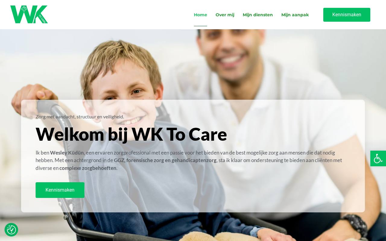 WordPress website Wktocare — zorg & welzijn — ontworpen en gebouwd door Yousource (wktocare.nl)