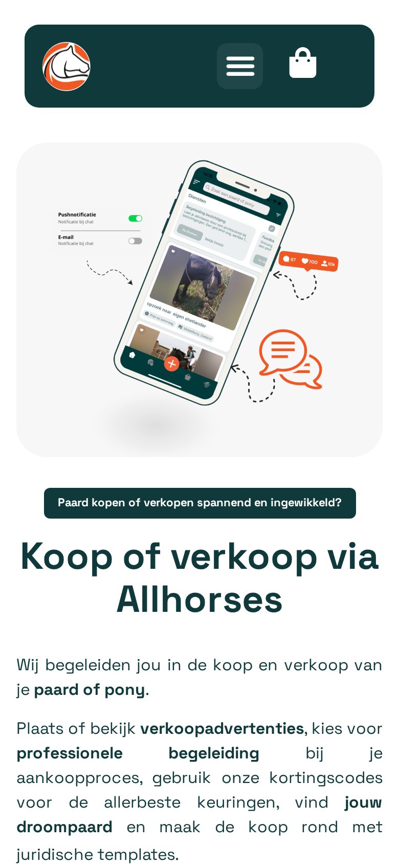 AllHorses op mobiel