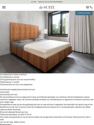 Live pagina op desuite.nl: Zwevend bed van hout