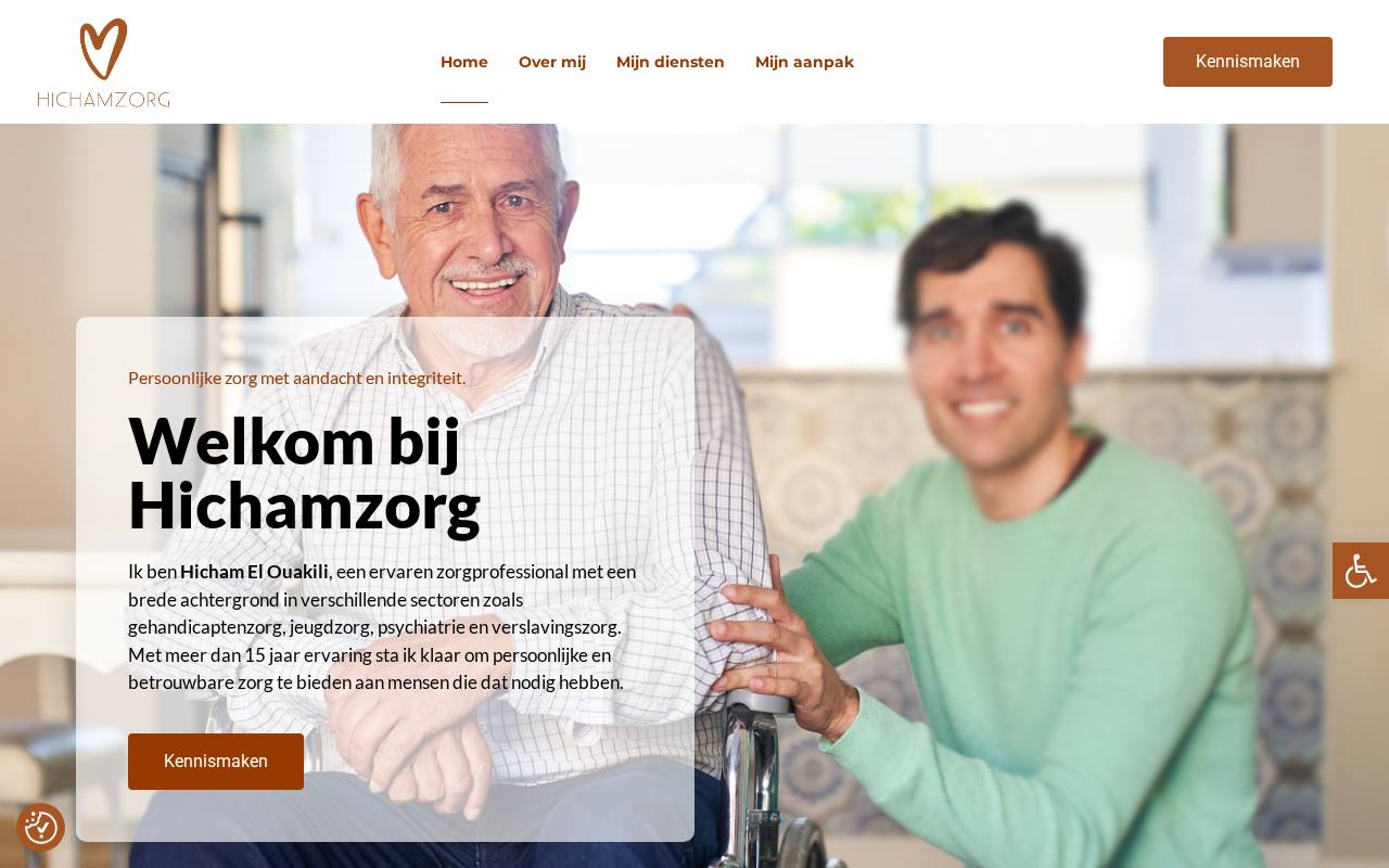 WordPress website Hicham Zorg — zorg & welzijn — ontworpen en gebouwd door Yousource (hicham-zorg.nl)