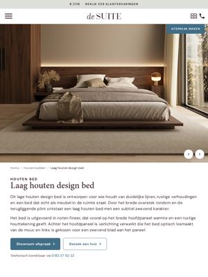 Live pagina op desuite.nl: Houten design bed