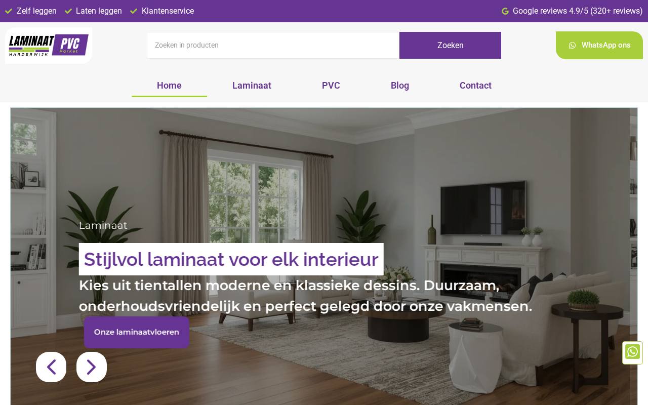 WordPress website Laminaatpvcharderwijk — vloeren & vakspecialist — ontworpen en gebouwd door Yousource (laminaatpvcharderwijk.nl)