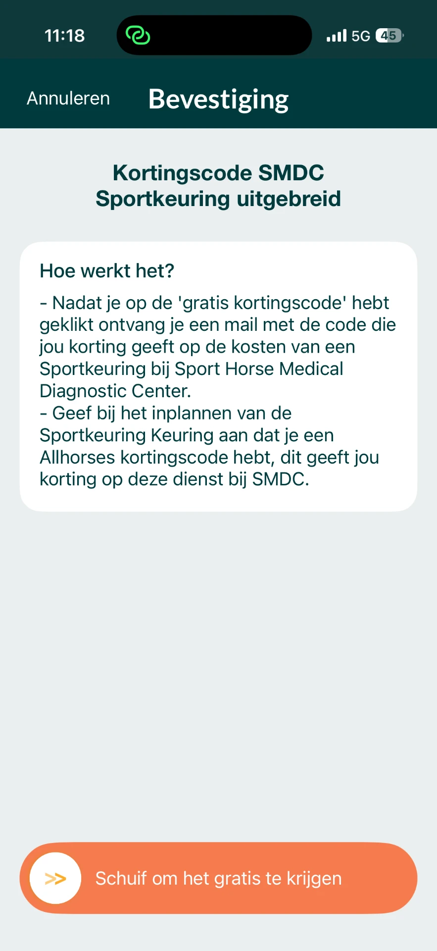 AllHorses app — Bevestiging