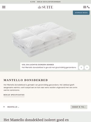 Live pagina op desuite.nl: Dekbed mantello