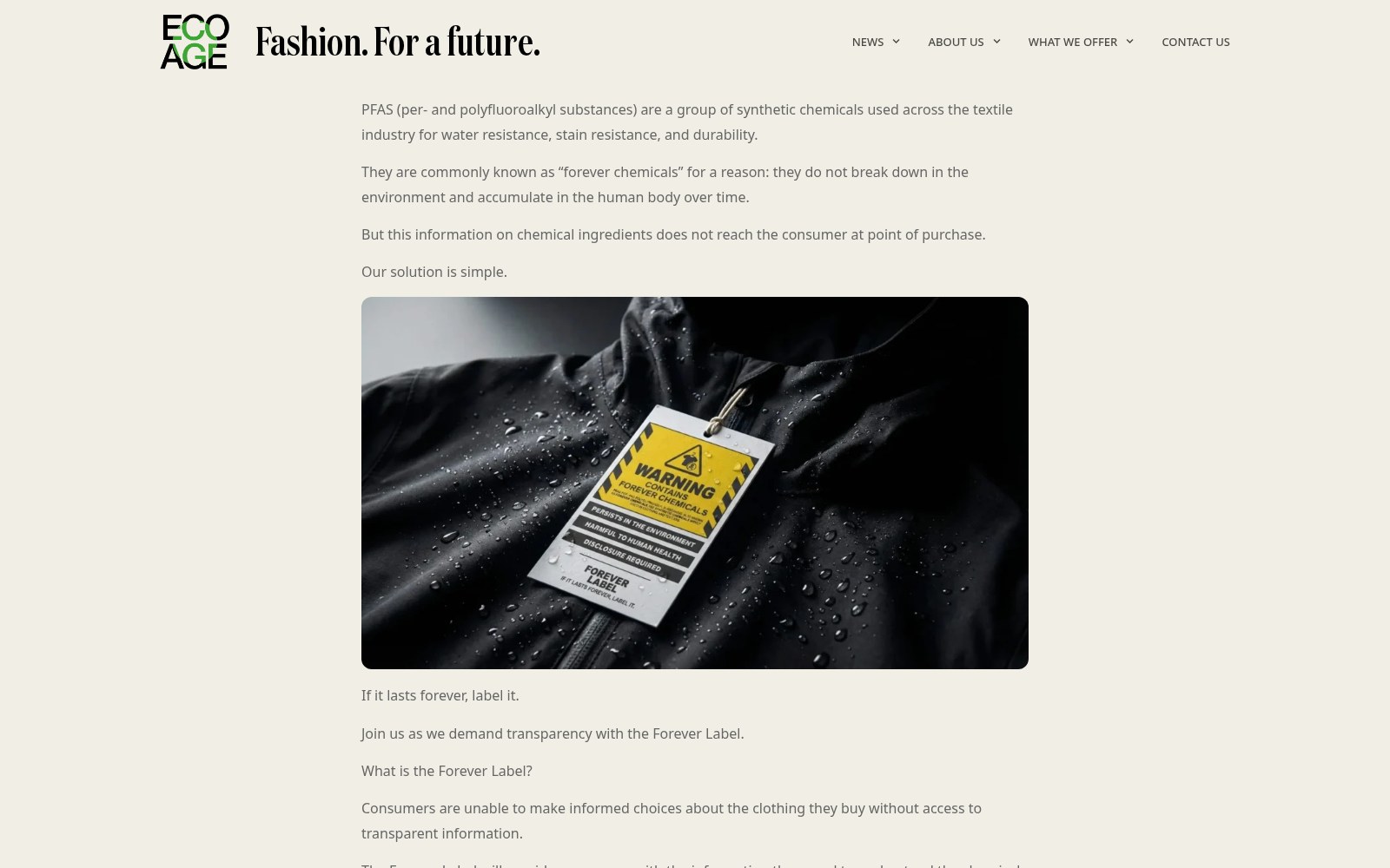 Artikelpagina met tekst en fotografie op het editorial platform van Eco Age