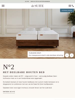 Live pagina op desuite.nl: No2 het deelbare houten bed