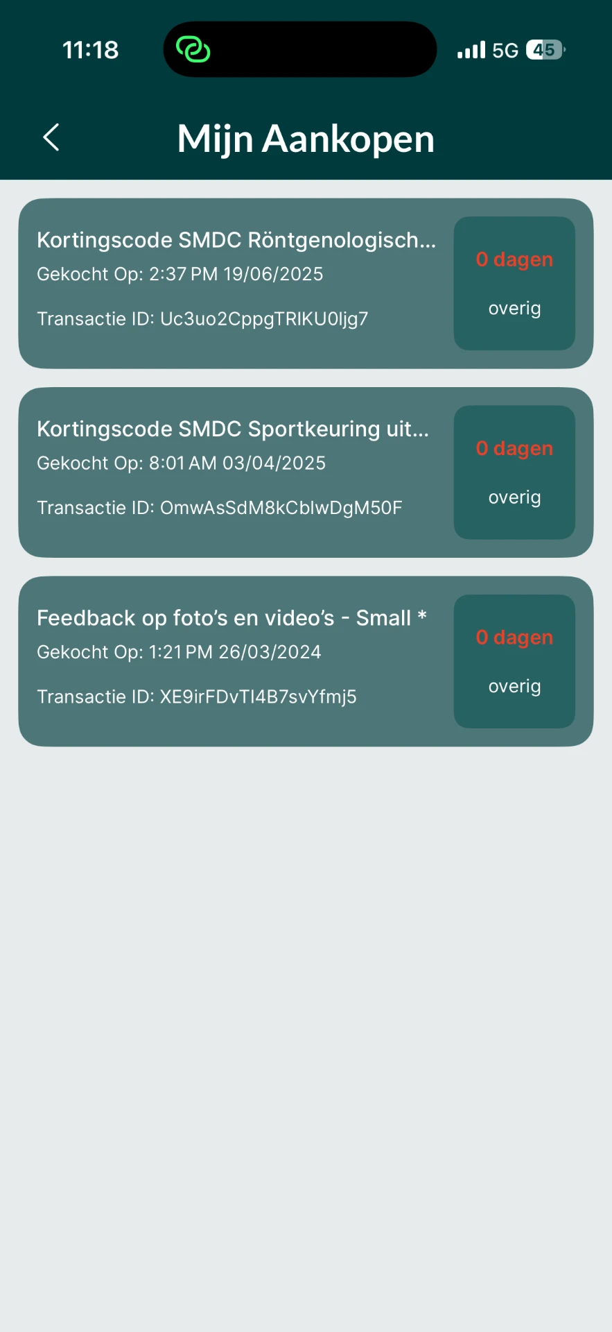 AllHorses app — Mijn aankopen
