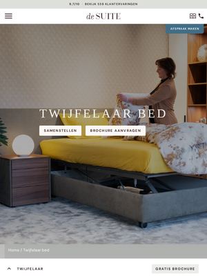 Live pagina op desuite.nl: Twijfelaar