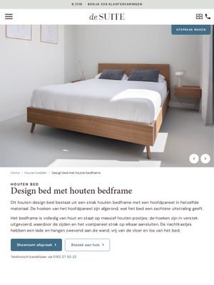 Live pagina op desuite.nl: Design bed houten bedframe
