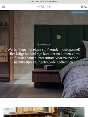 Live pagina op desuite.nl: Hoofdpanelen