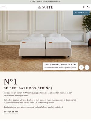 Live pagina op desuite.nl: No1 de deelbare boxspring