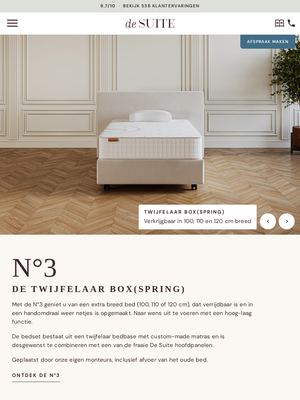 Live pagina op desuite.nl: No3 de twijfelaar boxspring