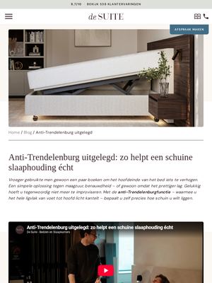Live pagina op desuite.nl: Anti trendelenburg houding uitgelegd