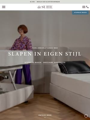Live pagina op desuite.nl: Home