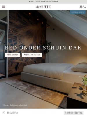 Live pagina op desuite.nl: Onder schuin dak