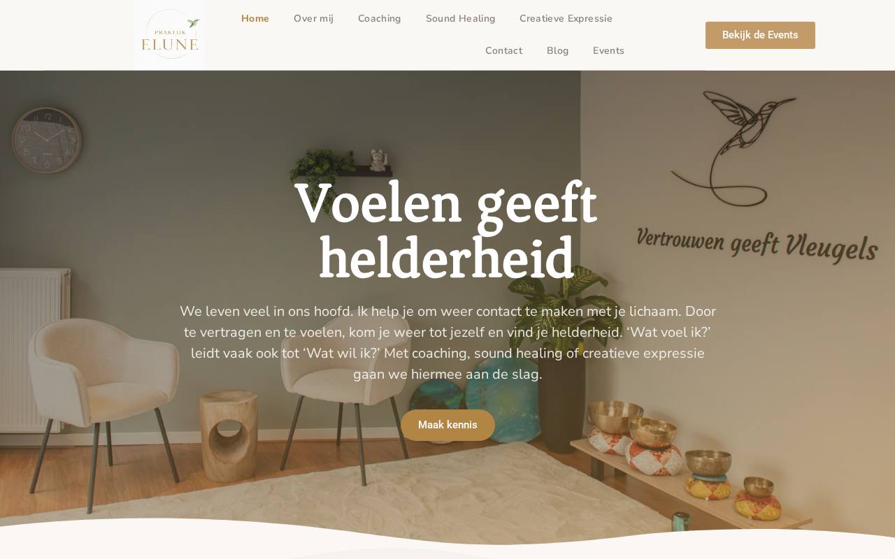 WordPress website Praktijkelune — zorg & welzijn — ontworpen en gebouwd door Yousource (praktijkelune.nl)