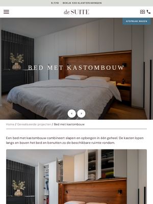 Live pagina op desuite.nl: Met kastombouw