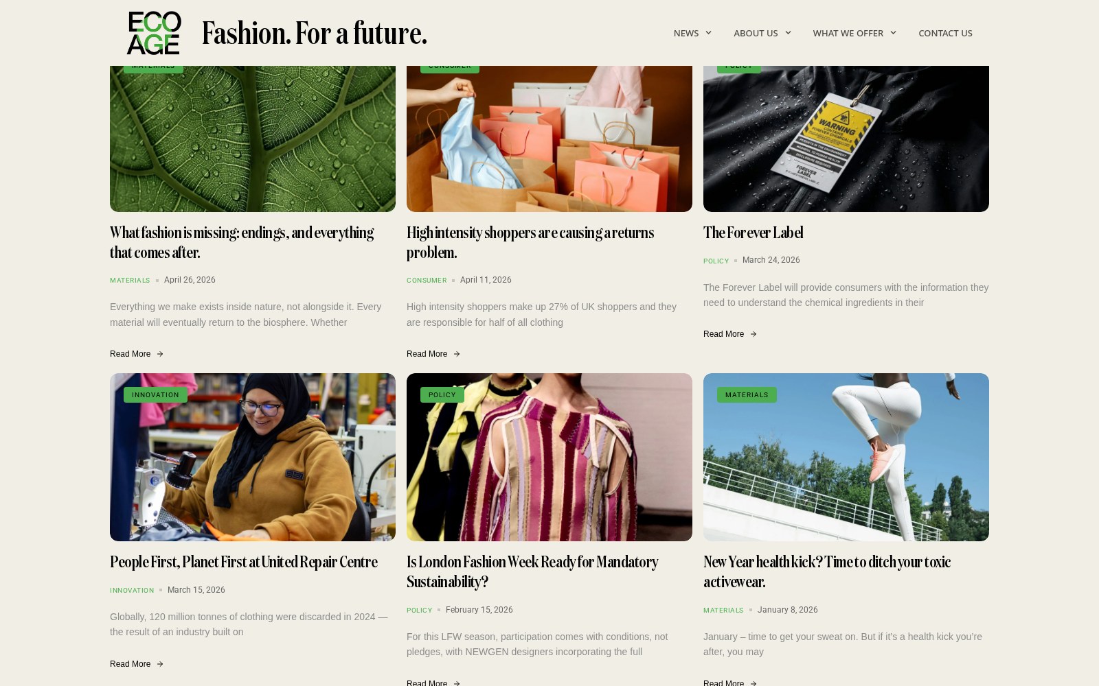 Vervolg van het artikeloverzicht op de website van Eco Age