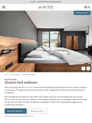 Live pagina op desuite.nl: Houten bed ombouw