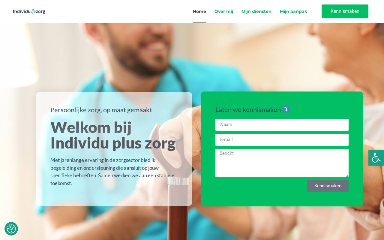 WordPress website Individupluszorg — zorg & welzijn — ontworpen en gebouwd door Yousource (individupluszorg.nl)