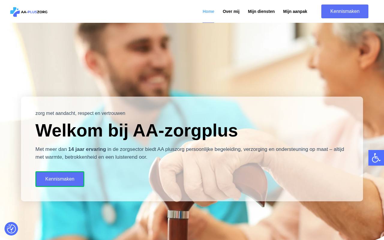 WordPress website Aa Pluszorg — zorg & welzijn — ontworpen en gebouwd door Yousource (aa-pluszorg.nl)