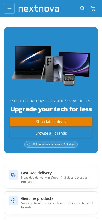Next Nova Electronics op mobiel